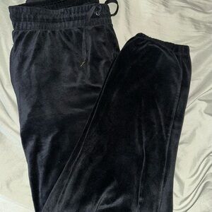 Black Velour Jogger Pants